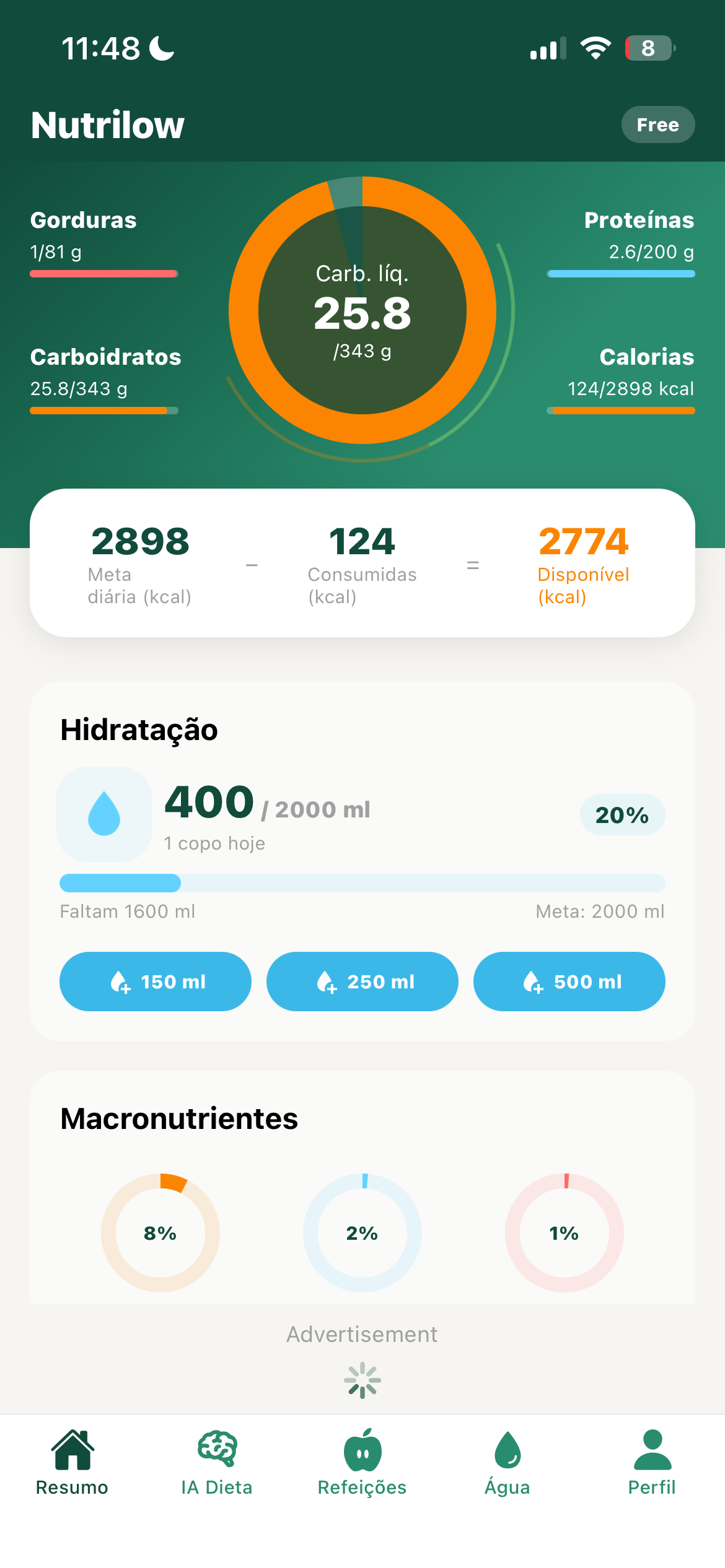 Registro de Alimentos - Nutrilow feature screenshot